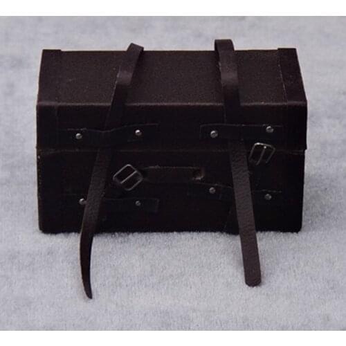 1/12 Dolls House Handcrafted Retro Classic Wood Suitcase Carrying Case Trunk