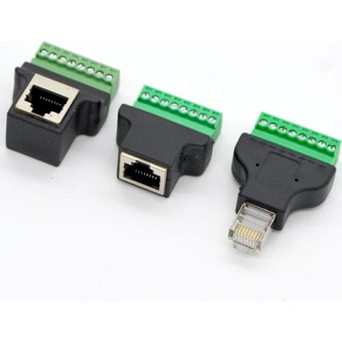 1PCS New Network Connector RJ45 Socket To 8-Bit Terminal RJ45 To 8Pin Terminal Special Wholesale Free Shipping