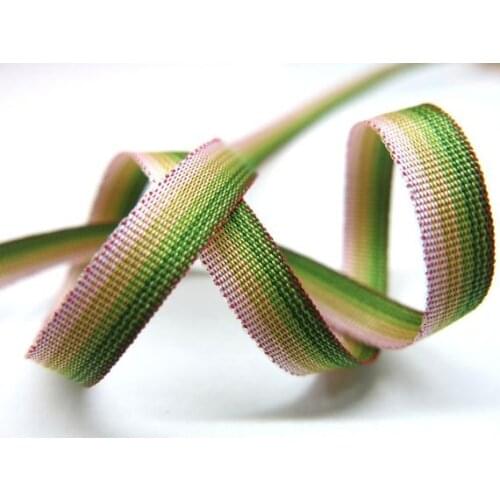 10 Yards 3/8 Inch (10mm) Picot Ombre Ribbon Trim|Green Pink Narrow|Polyester|Picot Edge|Doll Trim|Embellishment