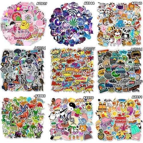 50PCS small fresh Amazon hot luggage suitcase stickers waterproof graffiti suitcase stickers