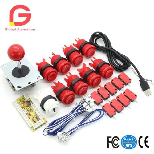 Game Game DIY Accessories Mame Jamma 9 pcs push buttons and 4/8 Way Joystick