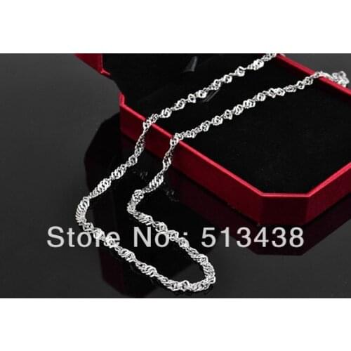 Free ship!50pcs lot 18'' Sweet girls jewelry Stainless Steel 4mm pretty Ripple chain necelace wholesale price