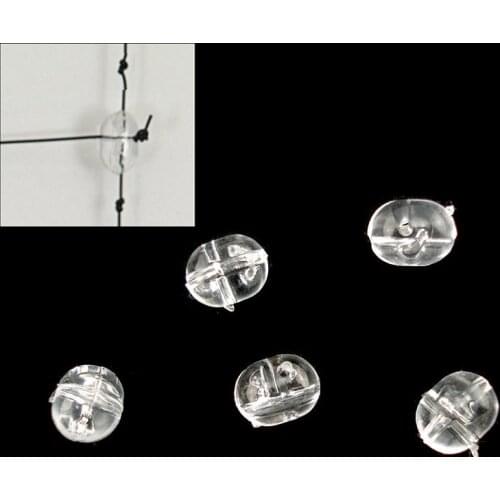 [100pcs] Transparent Clear Oval Pearl Cross Hole Beads Plastic Cross Way Bead Carp Fishing Accessory Saltwater Rig 3 Way Bead