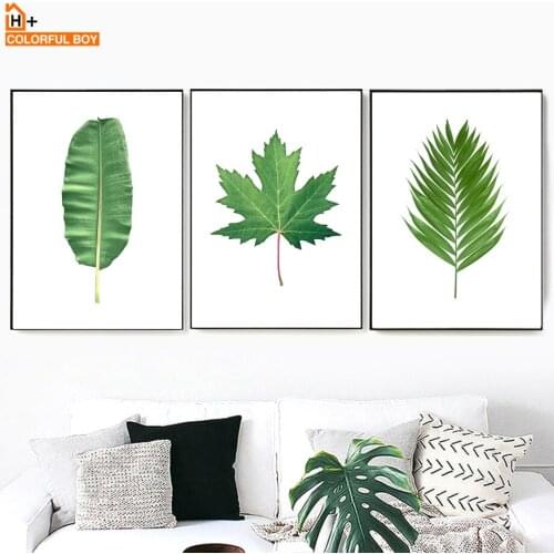 COLORFULBOY Plant Leaves Canvas Art Print Paintings Posters And Prints Wall Pictures For Living Room Modern Home Decor