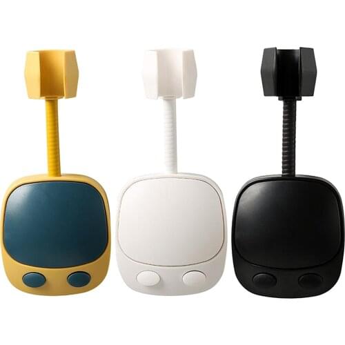 Shower Holder Universal Suction Cup Shower Head Stand Bracket Punch-Free Bathroom Bracket Adjustable with Hanging Hooks