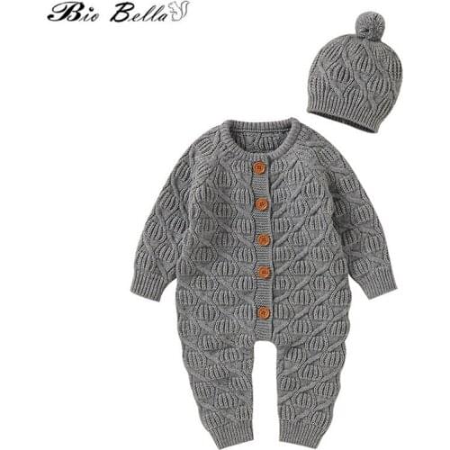 Baby Winter Autumn Sweaters Cap+Romper Long Sleeve Warm Veins Full Sleeve Baby Boy Girl Winter Overalls Birthday Baptism Coats