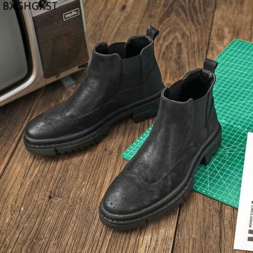 Designer Chelsea Boots for Men Male Leather Shoes for Man 2021 Fashion Winter Boots Mens Boots Casual Luxury Brand Shoes Men
