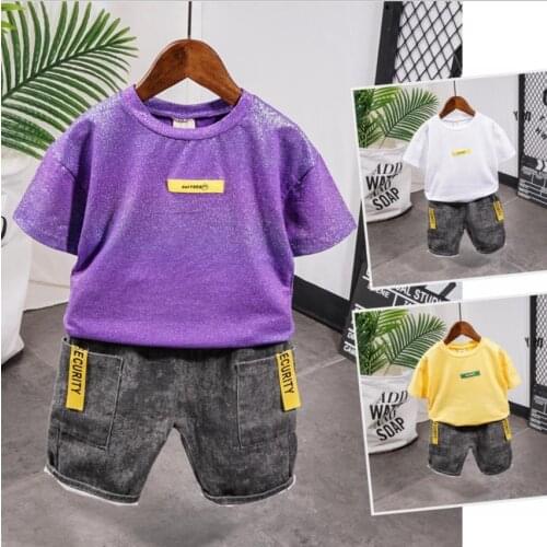 Toddlers Sportwear Cotton Summer Baby Girls Lette Twinkling Star T Shirt Top + Shorts Sports Suit Childrens Clothing Sets 2-7Y