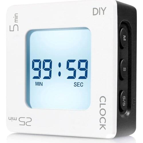 Home & Office Timer with Clock, 5 & 25 and DIY Minute Preset Flip/Rotating Shaking Countdown Timer, Alarm Clock
