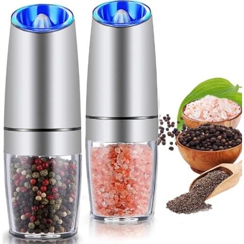 Spice Salt and Pepper Electric Mill Grinder Kitchen Cooking Tools Adjustable Coarseness Ceramic Grinder Seasoning Containers