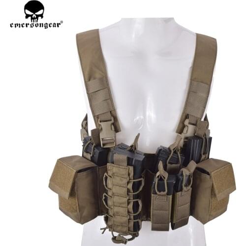Emersongear D3CR Tactical Chest Rig Airsoft Hunting Vest Molle Pouch Simple Tactical Vest Multicam Black WG EM7442