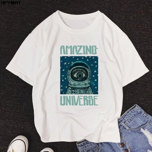 Men astronaut Printed Short Sleeve 90s Fashion Cartoon Summer harajuku Graphics Top Lady Tee male Tshirts Clothes Casual T-Shirt