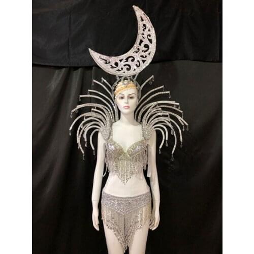 Carnival feather headwear for girls party dancing performance female clothes bow hair headdress dance feather headpiece costume