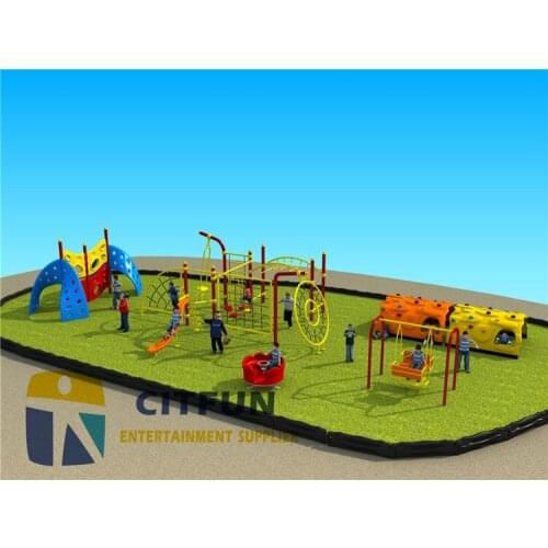 Customized safety kids outdoor playground rope climbing net play Structure OP14-134B