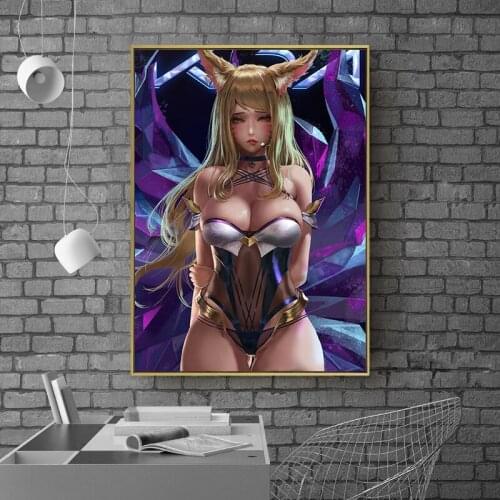 Canvas painting wall art LOL Animation Figure Posters Hero Kasa Evelyn Ari Ghost Dancer Sexy Young girl Hoom Decor Painting