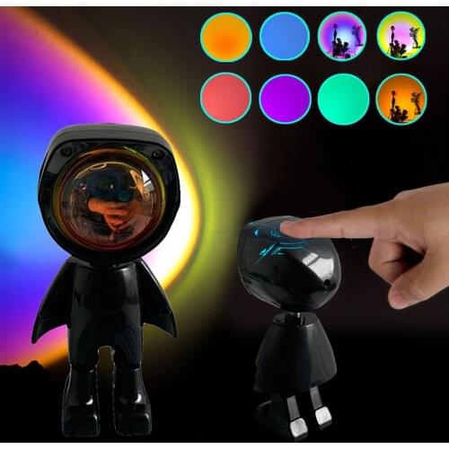 Creativity Sunset Projection Lamp 360 Degree Rotated LED Light Atmosphere Night Light Party Living Room Bedroom Wall Decoration