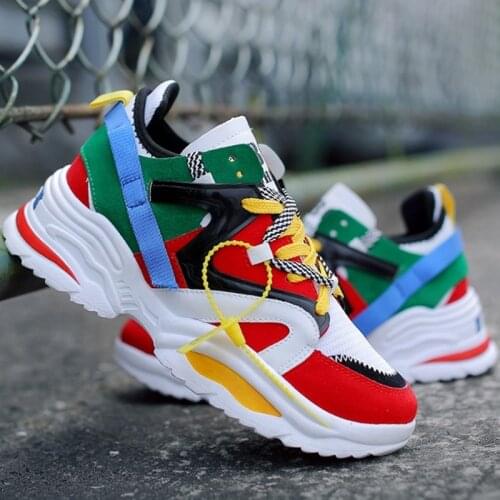 Casual Breathable Womens Sneakers Flat Platform Shoes Lace Up Dad Thickly Shoes 2019 Fashion Woman Comfortable Summer Shoes