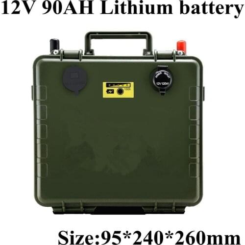 12v 90ah Lithium Battery Lipo Battery Pack 11.1v for Camping Light Mountain Bike Light Emergency Light USB Port Equipment + 5A