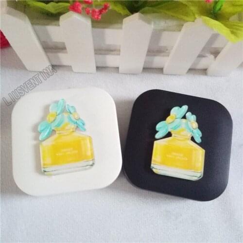 LIUSVENTINA Portable DIY Acrylic Cute Perfume Bottle Contact Lens Case Box Container with Mirror for Color Lenses Gift for Girls