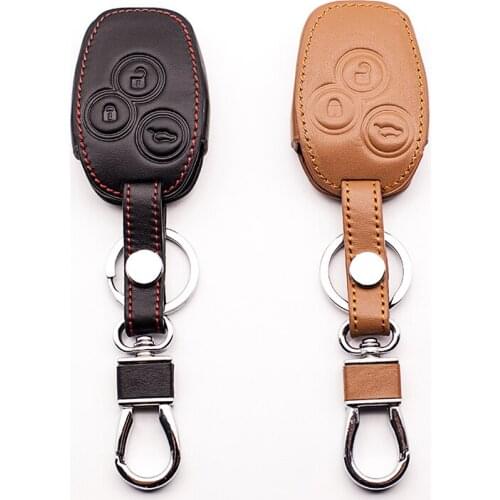 Hot sale special offer key holder wallet 100% genuine leather car key bag leather car key cover 3 buttons for Renault Koleos