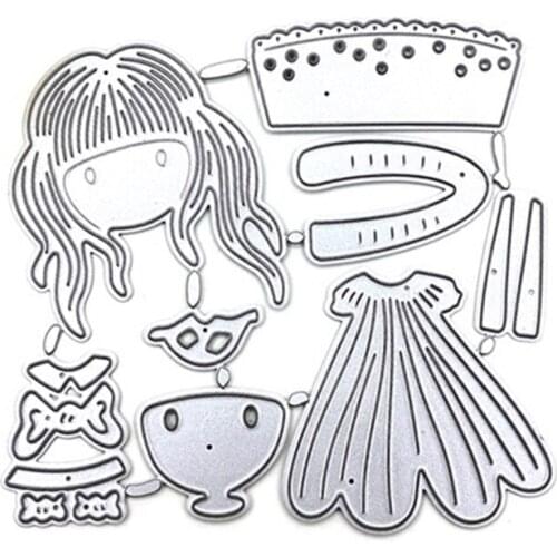 Beautiful Girl Metal Cutting Dies Stencil Scrapbooking DIY Album Stamp Paper Card Embossing Decoration Craft