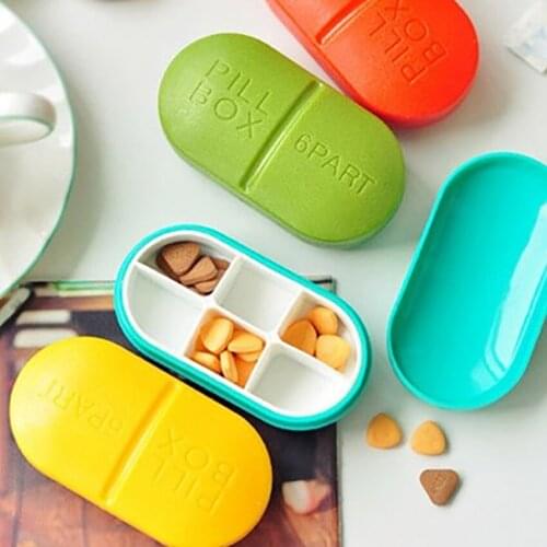 Mini Cute Large Individual Pill Shaped Box and Case Daily Plastic Medicine Small Prescription Pillbox Bottle Container Organizer