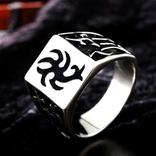 Beier 316L Stainless Steel Viking Men Ring Knot Rune Norse Jewelry LLBR8-168R