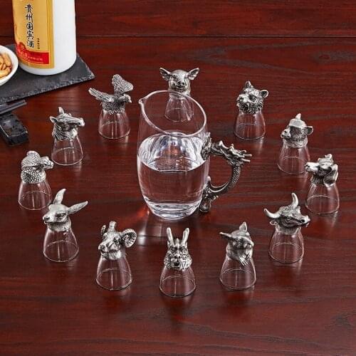 Chinese Style Liquor Glass Set High-End White Wine Glass Gifts for Court