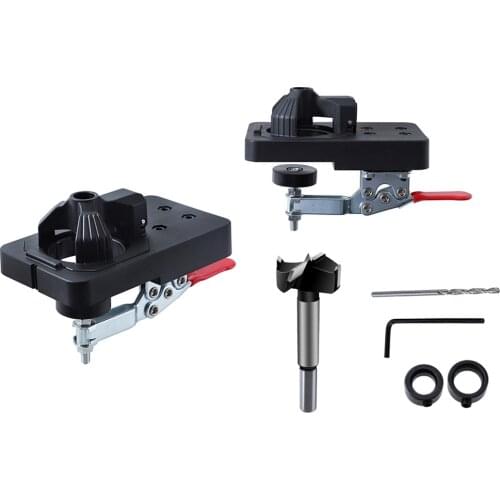 35mm Woodworking Hole Drilling Guide Locator 35mm Hinge Boring Jig with Fixture Aluminum Alloy Hole Opener Template Door Cabinet