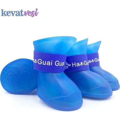 4Pcs Pet Dog Rainshoes Waterproof Dog Shoes Silicone Dogs Booties Anti Slip Cat Footwear Outdoor Rainy Days Pet Supplies