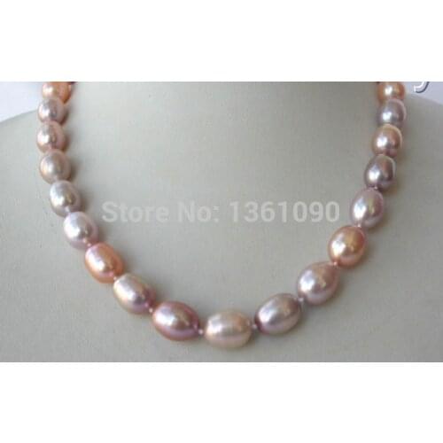 Stunning big 13mm baroque multicolor freshwater cultured pearl necklace