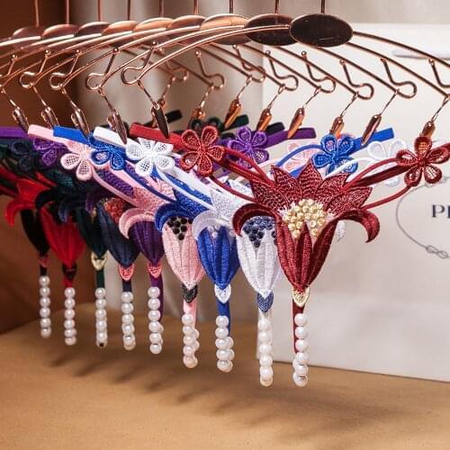 Hot Womens Embroidery Hollow Panties Sexy Pearl Massage Thongs Flower Low-Rise Lingerie Open Crotch Underwear