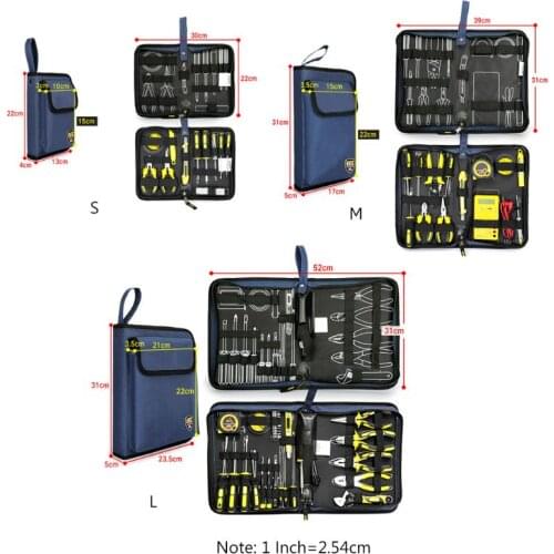 Professional Electricians Hard Plate Tool Kit Bag Storage Case Multifunctional Pocket Organizer Waterproof Oxford 3 Sizes