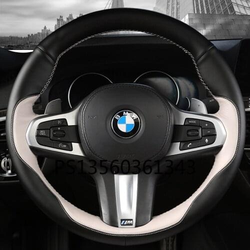 For BMW hand-stitched leather steering wheel cover 3 series 5 series X1 series X57 series gtX3X6 320li525liX2x4 grip
