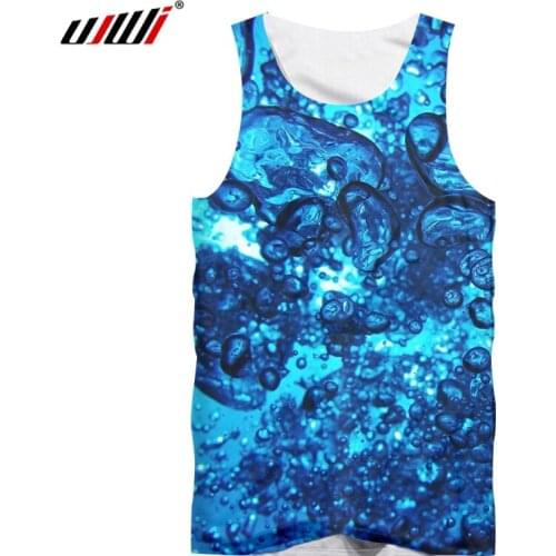UJWI Vest Homme Hot Gyms 3D Sleeveless Shirt Print Water Droplets Ocean Sets Summer Casual Oversized Male Spring Tank Tops