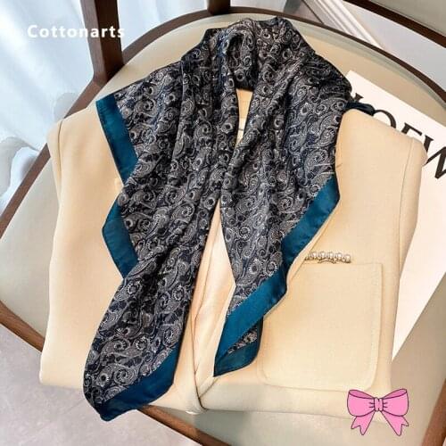 Luxury Retro Cashew Silk Scarf Profession Office Ladies Mulberry Silk Scarf 70CM Small Square Scarves Shawl Tied Bag Silk Scarf