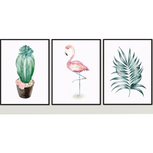 Modern fresh and beautiful animals, plants, birds, flowers, decorative atmosphere hanging picture frameless canvas paintings