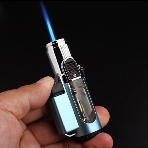 Windproof High Pressure Direct Injection Portable Turbo Butane Gas Outdoor BBQ Kitchen Lighter Cigar Tobacco Pipes Accessories