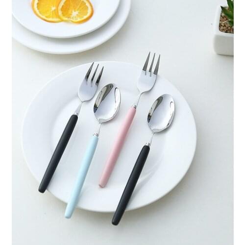 1PCS High Quality Stainless Steel Fork & Spoon Cutlery Soup Dessert Dinnerware Tableware for Kids Dinnerware