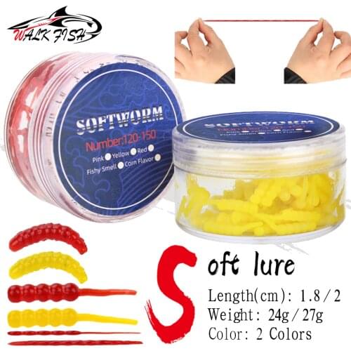 WALK FISH Soft Lure Super Worm Bait Fishing Lure Maggots Fishy Smell Earthworm Lifelike Lures Artificial Baits Simulation Tackle