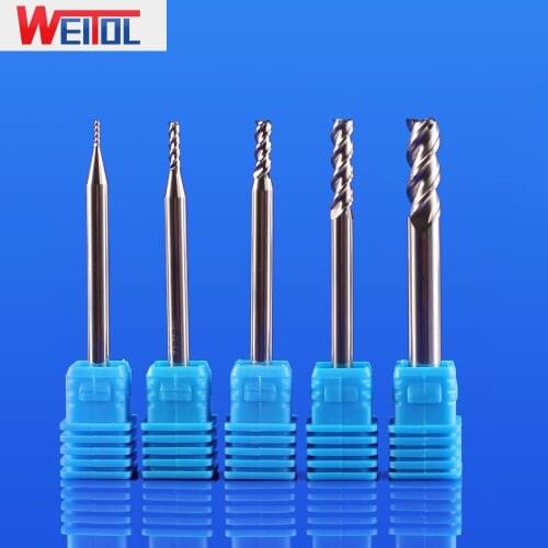 Weitol free shipping 1 pcs Three flutes spiral bit for aluminum Milling Cutter cnc tools router bits