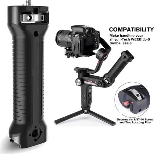 Zhiyun Gimbal Stabilizer Handle Hand Grip Extension Rod Holder with Cold Shoe Mount 1/4" Screw Holes for Zhiyun Weebill-S