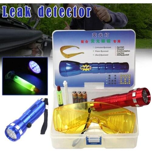 1 Set Car Leak Detector Air Conditioning A / C System Leak Test Kit LED Flashlight Car Styling