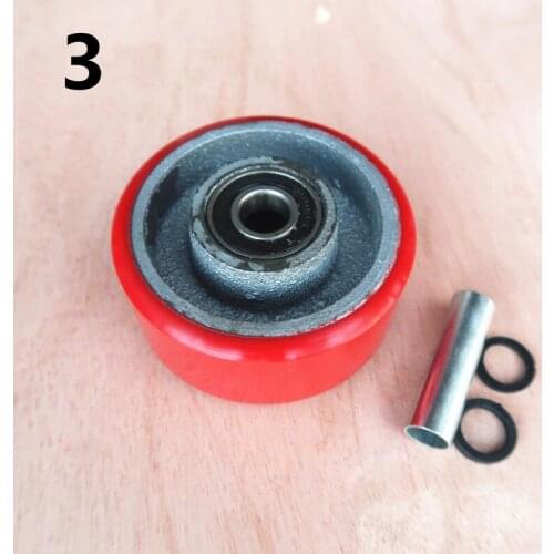 3 Inch Caster Medium Sized Pu Iron Core Red Single Wheel Wear Resistant Flat Driver Cart