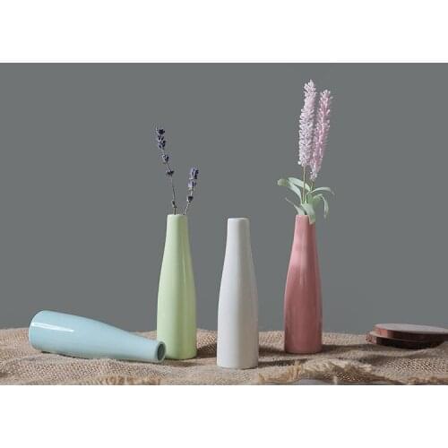 1PC New Simple Flower Hydroponic Small Fresh Flower Vase Creative Ceramic Vase Bottle Room Decoration LF 212
