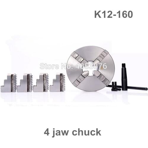 6 Inch 4 Jaw LATHE Chuck CNC Self-Centering Chuck K12-160 K12 160 Hardened Steel for Drilling Milling Machine