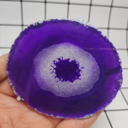8-10cm Natural violet Agate Slice Gems Crafts Pad Coaster Cup Mug Glass Hot Beverage Pad Quartz Onyx Stone