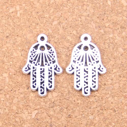 90pcs Charms hamsa hand protection palm 24x15mm Antique Pendants,Vintage Tibetan Silver Jewelry,DIY for bracelet necklace