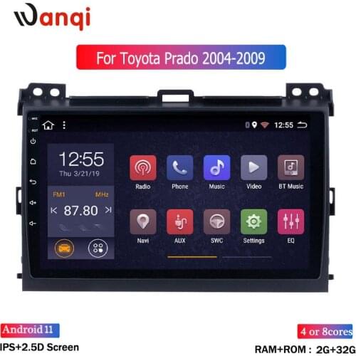 2G + 32G 9" 1din Android 8.1 GO Car DVD Player for Toyota Land Cruiser Prado 120 2004-2009 Car Radio GPS Navigation WIFI Player
