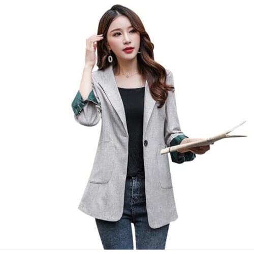 Brieuces women spring autumn One-button suit jacket blazer female long sleeve elegant jacket ladies high street blazer suits